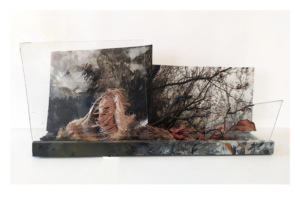 JARDINES DE UNA VIDA IV  2019. (PINTOESCULTURA). 40 x 45 x 15 cm (Mixta/madera)