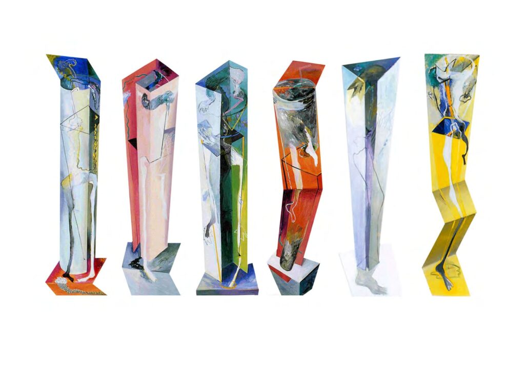 COLUMNAS1990. 162 x 40 cm c. u. (Mixta/madera)