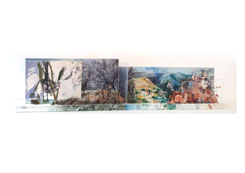 JARDINES DE UNA VIDA II 2018. (PINTOESCULTURA). 100 x 30 x 15 cm (Mixta/madera)