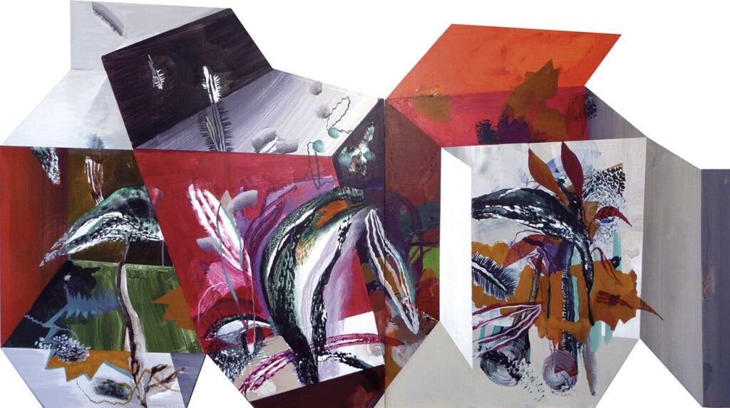 BODEGÓN CON PLANTAS2010. 120 x 240 cm (Mixta/madera)