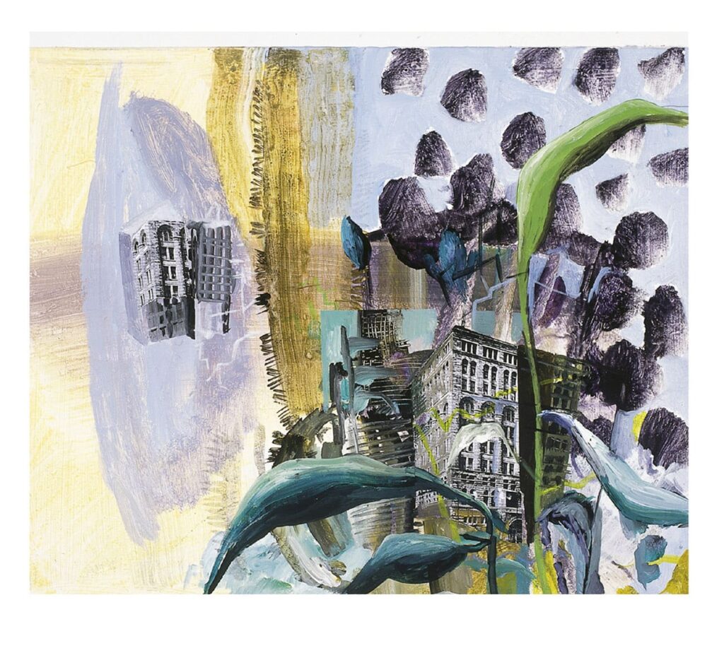 CIUDADES Y PAISAJES  I (SERIE)2003. 50 x 61 cm (Mixta/acrílico y collage sobre tela)